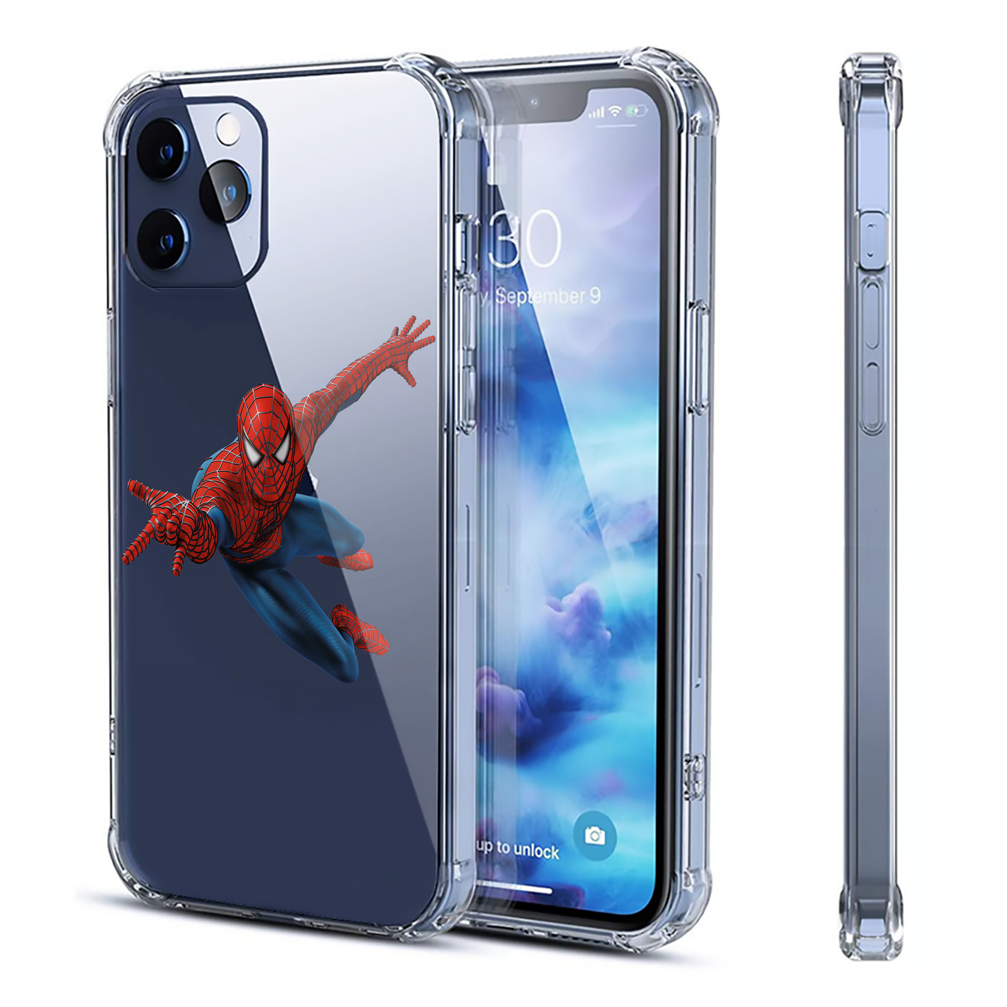 （画像用） Spider Man スパイダーマン 【iPhone 12シリーズ対応】透明スマホケース（クリアソフトケース）